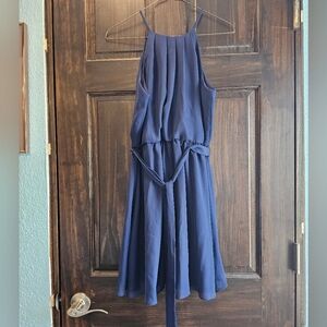 Maurices Blue Wrap Tie Front A-Line Dress for Wedding Guest